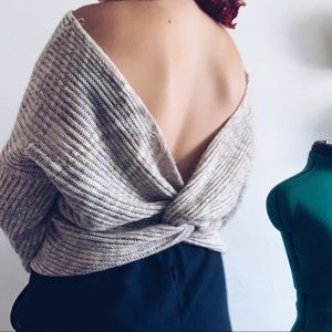 american rag cie open back loose fitted sweater